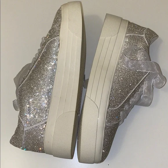 Jessica Simpson Women’s Cherello Platform Rhinestone Sneakers Size 10 - Picture 4 of 8